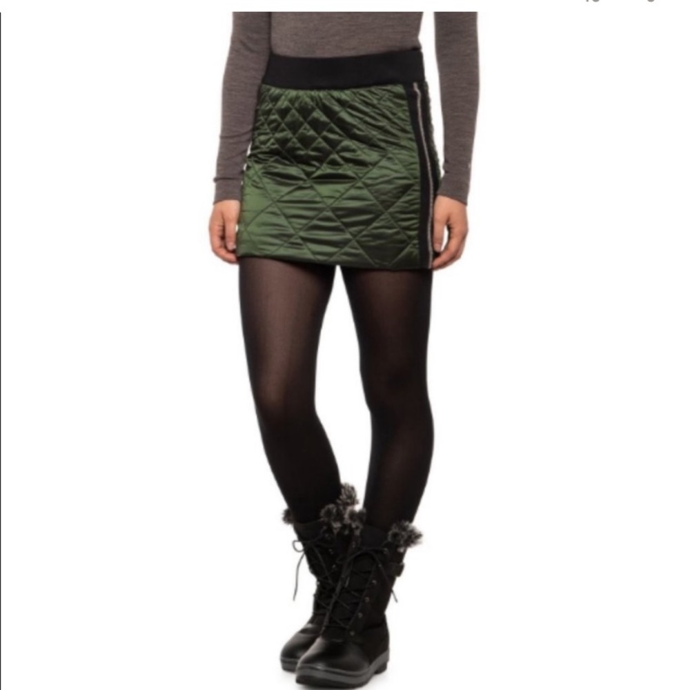 Alp N Rock Kombu Green Nylon Apres Ski Down Quilted Zurich City Mini Skirt L